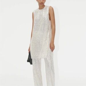 Stine Goya Isha Sequined Sleeveless Tunic Top in Sugar Swizzle
